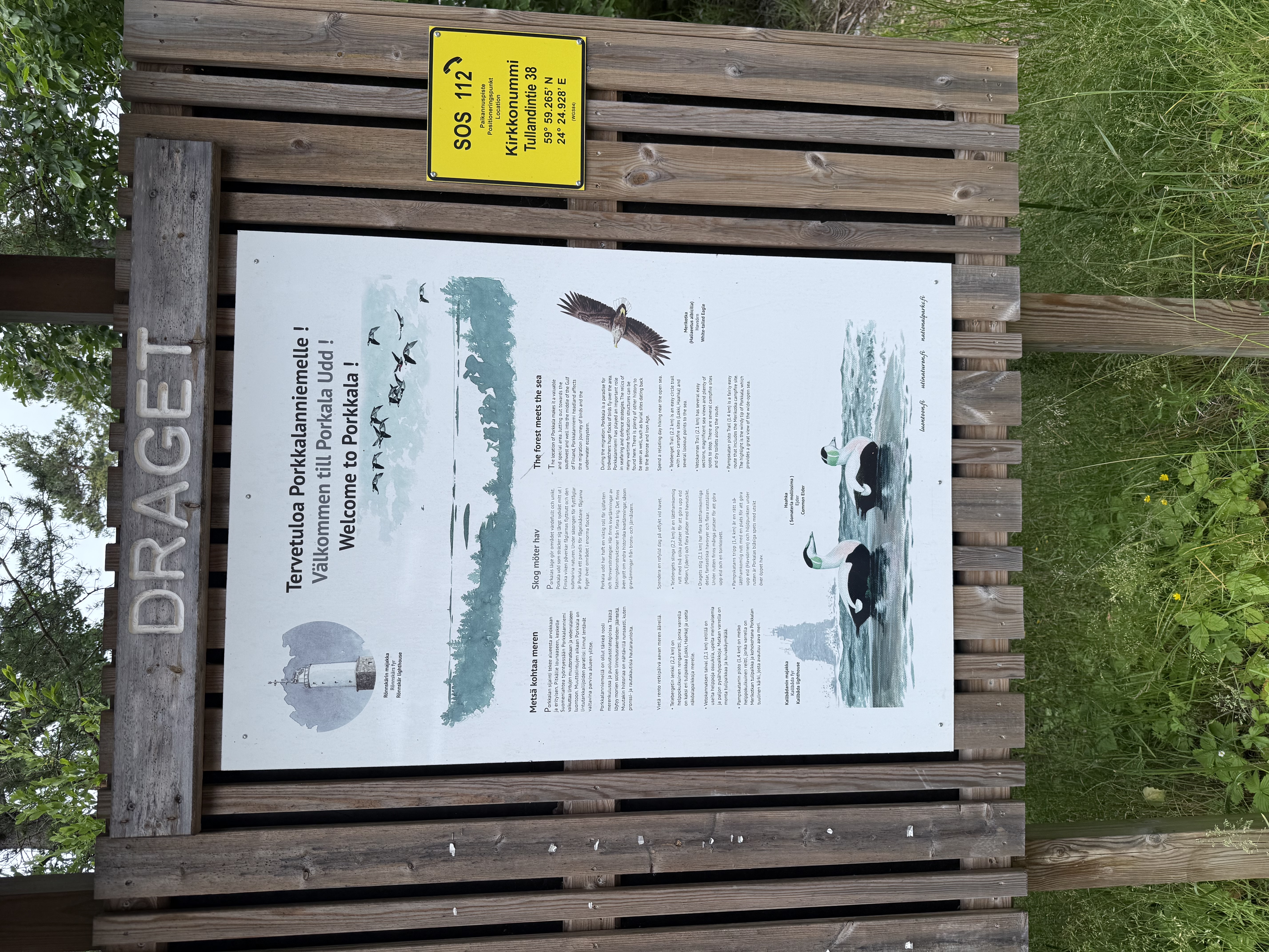Info board at Porkkalanniemi